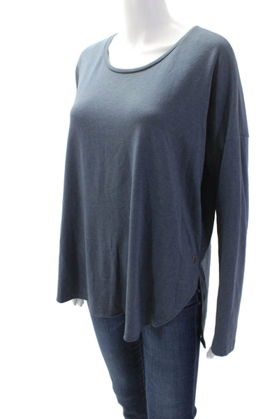 Natori Women Basic Dark Blue Long Sleeve Round Neck T-Shirt Size M