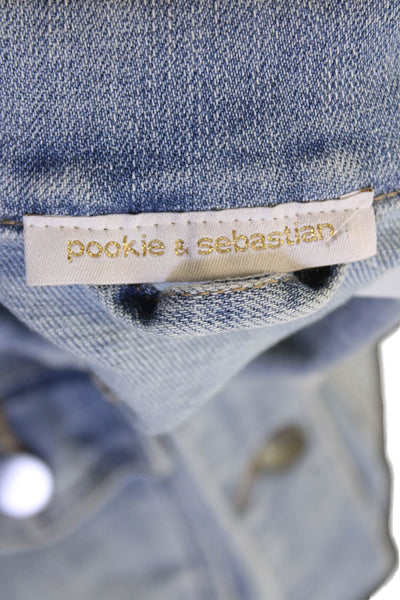 Pookie & Sebastian Women 90s Light Blue Collared Button Jacket Size S