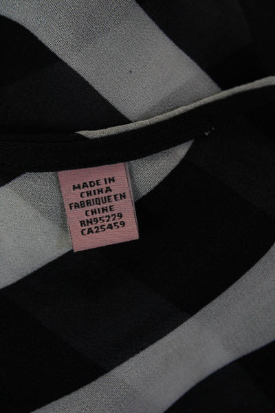 Ted Baker London Women Kimono Striped V-Neck Tie Blouse Black Size S