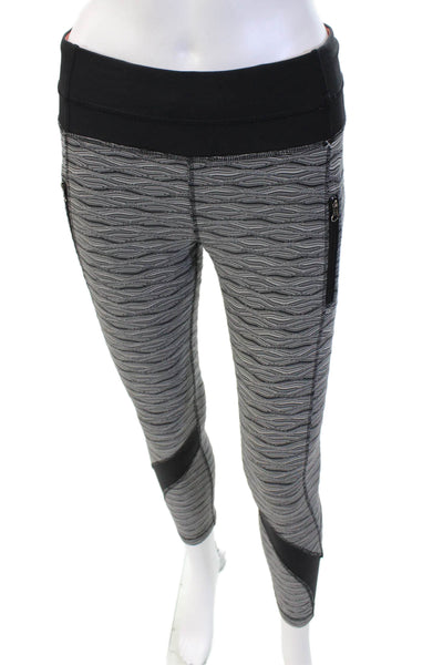 Lululemon Women Black Ankle Leggings Nylon Blend Zip Size 6
