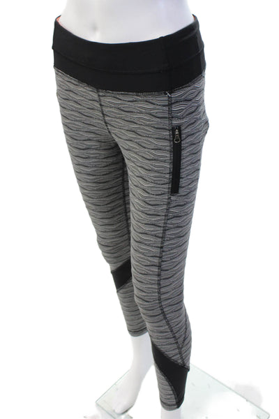 Lululemon Women Black Ankle Leggings Nylon Blend Zip Size 6