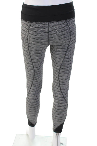 Lululemon Women Black Ankle Leggings Nylon Blend Zip Size 6