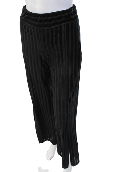 Zara Women Black Striped Gothic Zip Pants Polyester Blend Size XS