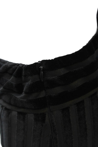 Zara Women Black Striped Gothic Zip Pants Polyester Blend Size XS