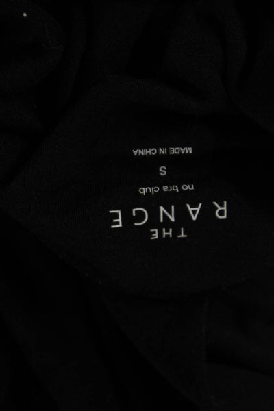 The Range Women Black Cropped Mock Neck Long Sleeve Modal Top Size S