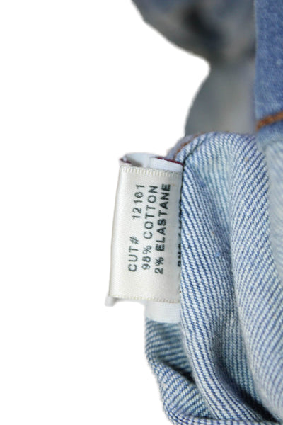 J Brand Women Blue Collared Button Solid 90s Long Sleeve Jacket Size S