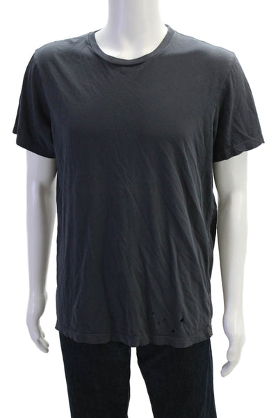 J Crew Mens Short Sleeve Crew Neck Broken In Tee Shirt Navy Cotton Size Large