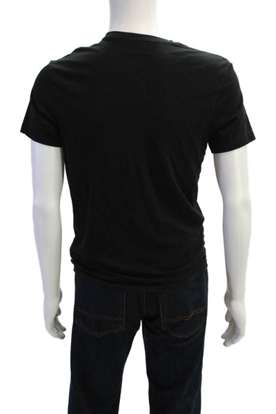 J Crew Mens Short Sleeve Crew Neck Slim Washed Pocket Tee Shirt Black Medium
