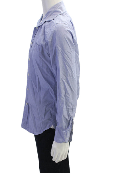 J Crew Mens Button Front Collared Long Sleeve Ludlow Shirt Blue Size Medium