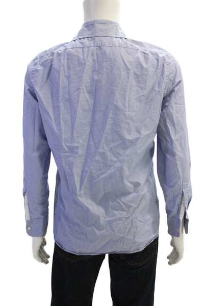 J Crew Mens Button Front Collared Long Sleeve Ludlow Shirt Blue Size Medium