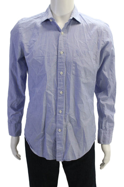 J Crew Mens Long Sleeve Button Front Collared Ludlow Shirt Blue Size Medium