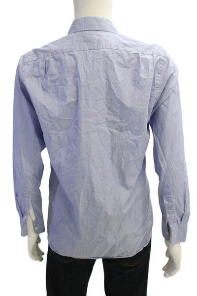 J Crew Mens Long Sleeve Button Front Collared Ludlow Shirt Blue Size Medium