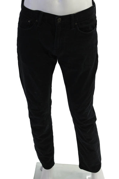 Levis Men Black Straight Jeans Button Fly 100% Cotton Size 32