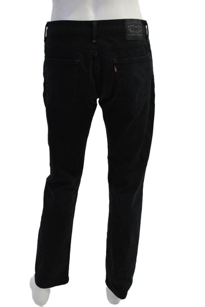 Levis Men Black Straight Jeans Button Fly 100% Cotton Size 32