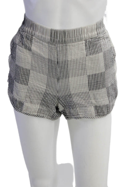 Madewell Womens Striped Print Stretch Casual Shorts Gray Size M