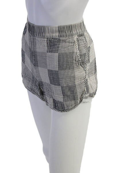 Madewell Womens Striped Print Stretch Casual Shorts Gray Size M