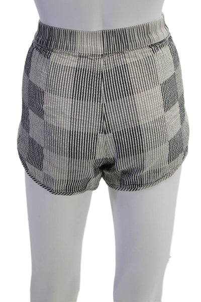 Madewell Womens Striped Print Stretch Casual Shorts Gray Size M