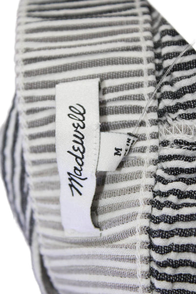 Madewell Womens Striped Print Stretch Casual Shorts Gray Size M