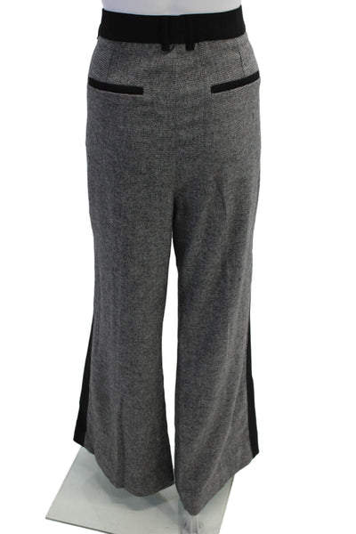 Me + Em Womens Black Herringbone Dress Pants Wool Blend Button Size 34