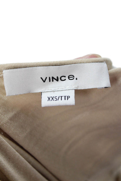 Vince Women Beige V-Neck Viscose Camisole Petite Size 2XS