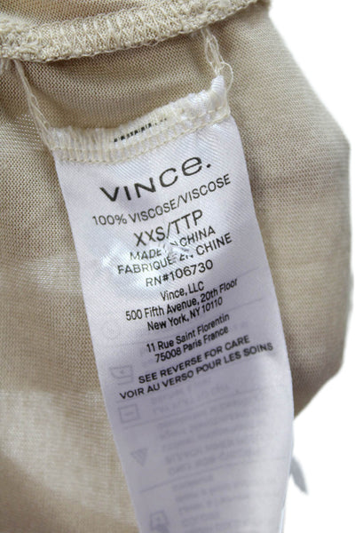 Vince Women Beige V-Neck Viscose Camisole Petite Size 2XS
