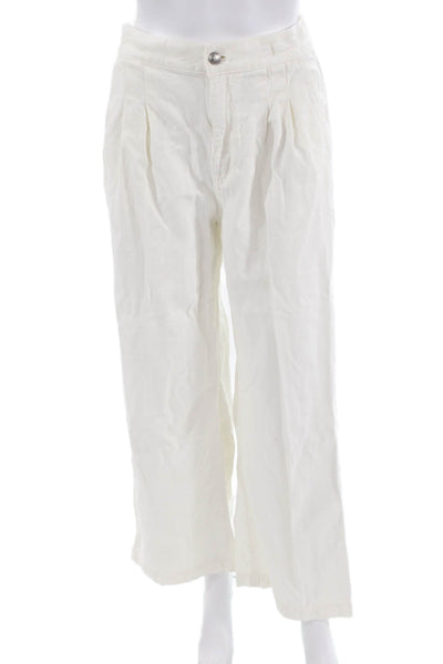 Madewell Women Chino Pants White Cotton Lyocell High Rise Size 25