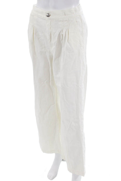 Madewell Women Chino Pants White Cotton Lyocell High Rise Size 25