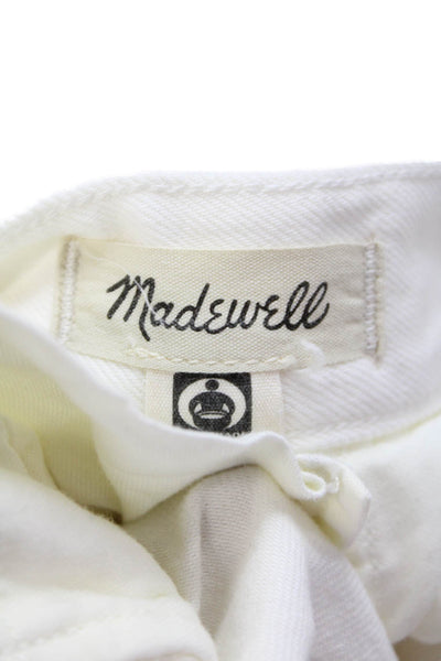 Madewell Women Chino Pants White Cotton Lyocell High Rise Size 25