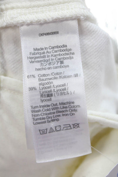 Madewell Women Chino Pants White Cotton Lyocell High Rise Size 25