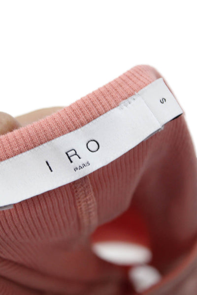 IRO Women Cropped Sleeveless Tank Pink Cotton Button Solid Size S