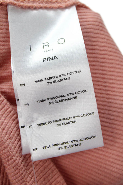 IRO Women Cropped Sleeveless Tank Pink Cotton Button Solid Size S