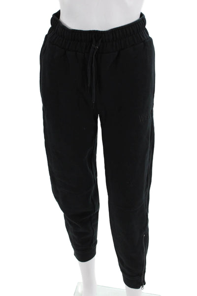 WSLY, Women Jogger Sweatpants Black Drawstring Size XS