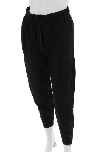 WSLY, Women Jogger Sweatpants Black Drawstring Size XS