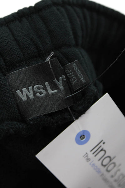 WSLY, Women Jogger Sweatpants Black Drawstring Size XS