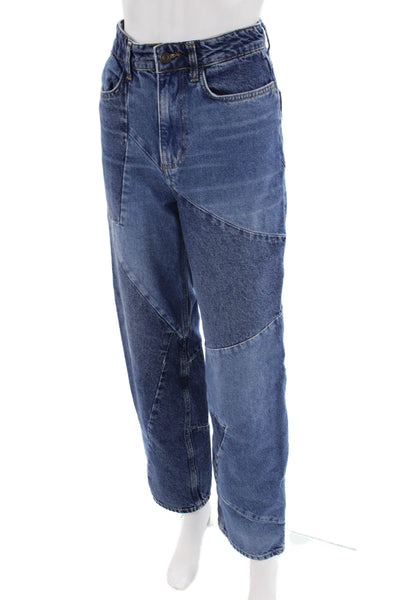 Zara Unisex Cropped Wide-Leg Dark Blue Jeans Size 0