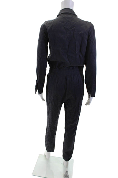 BB Dakota Womens Long Sleeve Button Jumpsuit Gray Size XS