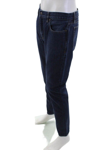 J Crew Mens Straight Tapered Dark Blue Cotton Jeans Button Fly Size 33