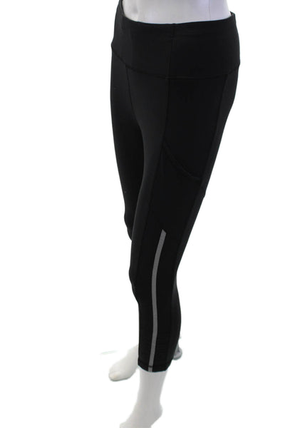 Lululemon Women Capri Cropped Leggings Black Nylon Blend Zip Size 6