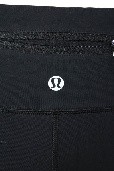 Lululemon Women Capri Cropped Leggings Black Nylon Blend Zip Size 6