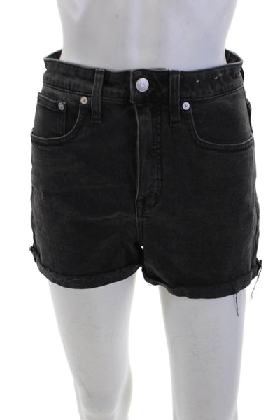 Madewell Women's Five Pocket Cut-Off Denim Shorts Black Size 25