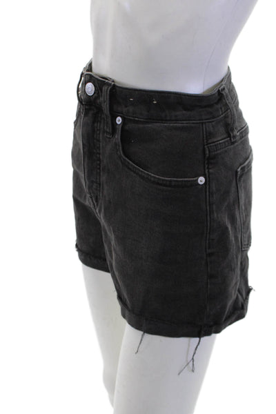 Madewell Women's Five Pocket Cut-Off Denim Shorts Black Size 25