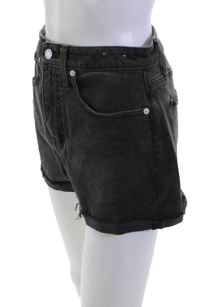 Madewell Women's Button Closure Five Pocket Denim Shorts Black Size 25