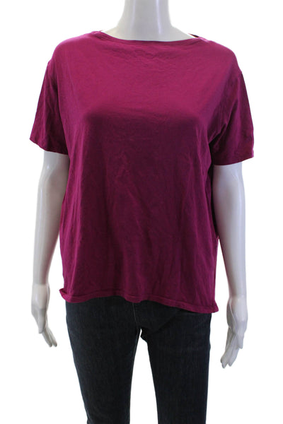 Lululemon Women Basic Crew Neck Purple Short Sleeve T-Shirt Size S