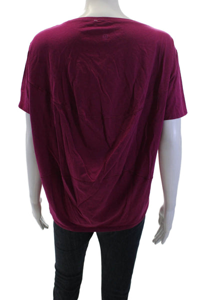 Lululemon Women Basic Crew Neck Purple Short Sleeve T-Shirt Size S