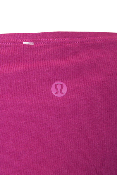 Lululemon Women Basic Crew Neck Purple Short Sleeve T-Shirt Size S