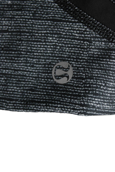 Lululemon Womens Capri Cropped Leggings Black Striped Nylon Blend Size 4