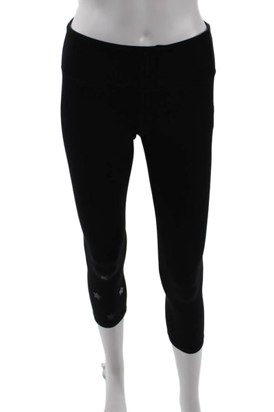 Spiritual Gangster Womens Capri Leggings Black Stars Size XS