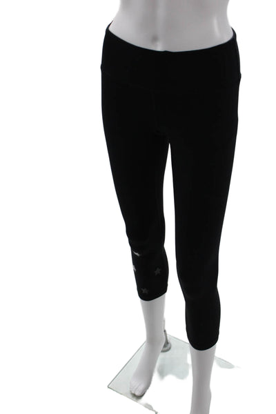 Spiritual Gangster Womens Capri Leggings Black Stars Size XS