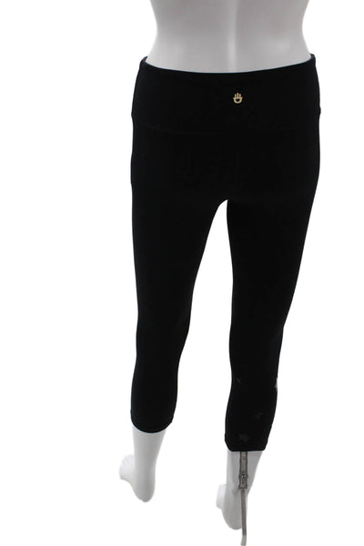 Spiritual Gangster Womens Capri Leggings Black Stars Size XS