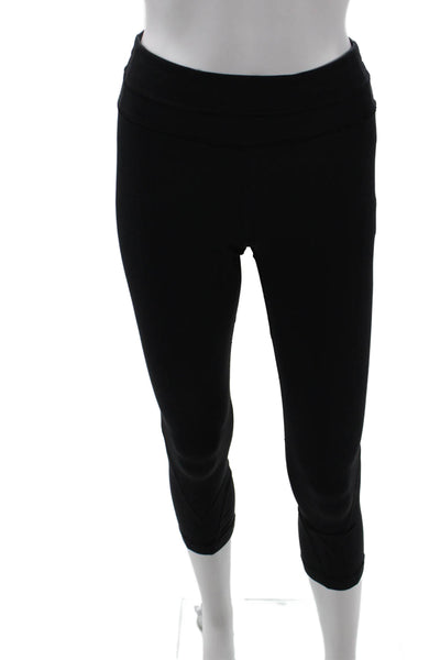 Lululemon Women Capri Cropped Leggings Black Nylon Blend Zip Size 4